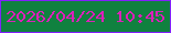 文字の大きさ：3、枠の色：8220fa、背景の色：10813f、文字の色：dc20ba 無料ブログパーツのブログ時計