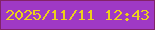 文字の大きさ：3、枠の色：822369、背景の色：9f39c5、文字の色：ecd01b 無料ブログパーツのブログ時計