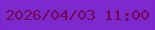 文字の大きさ：2、枠の色：8223d0、背景の色：7c29ce、文字の色：760554 無料ブログパーツのブログ時計