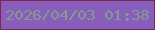 文字の大きさ：5、枠の色：82244f、背景の色：885ebc、文字の色：89988e 無料ブログパーツのブログ時計
