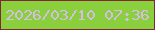 文字の大きさ：5、枠の色：82273b、背景の色：89d03c、文字の色：d7bde5 無料ブログパーツのブログ時計