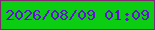 文字の大きさ：1、枠の色：822970、背景の色：0bcd12、文字の色：620fd6 無料ブログパーツのブログ時計
