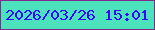 文字の大きさ：4、枠の色：822b8c、背景の色：4ce3bc、文字の色：3509f9 無料ブログパーツのブログ時計