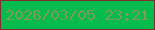 文字の大きさ：5、枠の色：822d30、背景の色：06bb4d、文字の色：809c54 無料ブログパーツのブログ時計