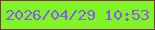 文字の大きさ：3、枠の色：822d57、背景の色：80f524、文字の色：8c54fa 無料ブログパーツのブログ時計
