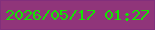 文字の大きさ：5、枠の色：822f7c、背景の色：90357a、文字の色：14e502 無料ブログパーツのブログ時計