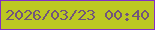 文字の大きさ：3、枠の色：822fc6、背景の色：bcc822、文字の色：72557b 無料ブログパーツのブログ時計