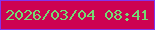 文字の大きさ：2、枠の色：8234ed、背景の色：cd0252、文字の色：74db73 無料ブログパーツのブログ時計