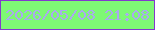 文字の大きさ：5、枠の色：8239cc、背景の色：7ef874、文字の色：aaa9f0 無料ブログパーツのブログ時計