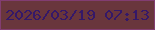 文字の大きさ：5、枠の色：823d71、背景の色：69363c、文字の色：351868 無料ブログパーツのブログ時計