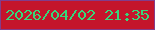 文字の大きさ：3、枠の色：823d8b、背景の色：c4152b、文字の色：36d87a 無料ブログパーツのブログ時計
