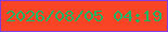 文字の大きさ：4、枠の色：823de1、背景の色：f94525、文字の色：23b261 無料ブログパーツのブログ時計
