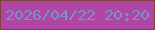 文字の大きさ：2、枠の色：82403a、背景の色：b046a4、文字の色：7b91cf 無料ブログパーツのブログ時計