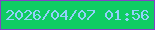 文字の大きさ：5、枠の色：8242c6、背景の色：0fcc63、文字の色：92d0fb 無料ブログパーツのブログ時計