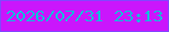 文字の大きさ：3、枠の色：8245ff、背景の色：ca16fc、文字の色：11b9dc 無料ブログパーツのブログ時計