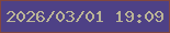 文字の大きさ：1、枠の色：82473f、背景の色：4e4186、文字の色：bbb596 無料ブログパーツのブログ時計