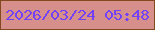 文字の大きさ：4、枠の色：82491e、背景の色：d68f8a、文字の色：7341f7 無料ブログパーツのブログ時計