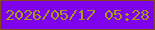 文字の大きさ：3、枠の色：824922、背景の色：7f02ed、文字の色：a3991d 無料ブログパーツのブログ時計