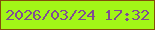 文字の大きさ：2、枠の色：825109、背景の色：a2f717、文字の色：804d93 無料ブログパーツのブログ時計
