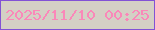 文字の大きさ：2、枠の色：8252d5、背景の色：d4d0c5、文字の色：fa88b9 無料ブログパーツのブログ時計