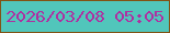 文字の大きさ：5、枠の色：825315、背景の色：51c6bb、文字の色：ae30a1 無料ブログパーツのブログ時計
