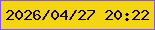 文字の大きさ：2、枠の色：8253ef、背景の色：f3d514、文字の色：12014a 無料ブログパーツのブログ時計