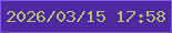 文字の大きさ：5、枠の色：8253f1、背景の色：4e29a1、文字の色：afbe6f 無料ブログパーツのブログ時計