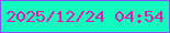 文字の大きさ：2、枠の色：8253fb、背景の色：11fdbf、文字の色：e717ae 無料ブログパーツのブログ時計