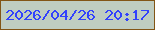文字の大きさ：1、枠の色：825516、背景の色：bfcdc1、文字の色：3242fc 無料ブログパーツのブログ時計