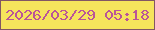 文字の大きさ：1、枠の色：825664、背景の色：f6e45c、文字の色：ba5598 無料ブログパーツのブログ時計