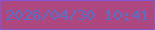 文字の大きさ：5、枠の色：8256d7、背景の色：ac4780、文字の色：5970c9 無料ブログパーツのブログ時計