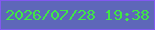 文字の大きさ：1、枠の色：8258f0、背景の色：5e67b9、文字の色：40e746 無料ブログパーツのブログ時計