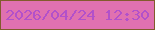 文字の大きさ：1、枠の色：825b2c、背景の色：e071b0、文字の色：b251ca 無料ブログパーツのブログ時計