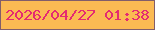 文字の大きさ：3、枠の色：825d6a、背景の色：fbba53、文字の色：e42b71 無料ブログパーツのブログ時計