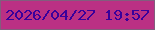 文字の大きさ：5、枠の色：825d7d、背景の色：bb3084、文字の色：39009b 無料ブログパーツのブログ時計