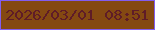 文字の大きさ：1、枠の色：825def、背景の色：844912、文字の色：5f1c27 無料ブログパーツのブログ時計