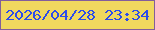 文字の大きさ：5、枠の色：825e9b、背景の色：f0d85e、文字の色：2c4ceb 無料ブログパーツのブログ時計