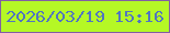 文字の大きさ：1、枠の色：825fa3、背景の色：b5f825、文字の色：5175c0 無料ブログパーツのブログ時計
