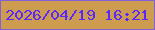 文字の大きさ：5、枠の色：8260d8、背景の色：cd9c4e、文字の色：5828fd 無料ブログパーツのブログ時計