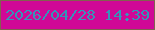 文字の大きさ：3、枠の色：82614f、背景の色：d00896、文字の色：3595b9 無料ブログパーツのブログ時計