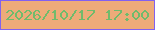 文字の大きさ：2、枠の色：8261ef、背景の色：eeab79、文字の色：70bb6c 無料ブログパーツのブログ時計