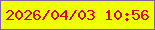 文字の大きさ：3、枠の色：8263a2、背景の色：f1ff05、文字の色：d40a09 無料ブログパーツのブログ時計