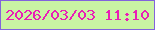 文字の大きさ：1、枠の色：8264dc、背景の色：c9f4a3、文字の色：e91db6 無料ブログパーツのブログ時計