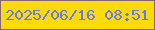 文字の大きさ：4、枠の色：82676f、背景の色：fcda0b、文字の色：6579e8 無料ブログパーツのブログ時計