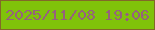 文字の大きさ：5、枠の色：826828、背景の色：80c20a、文字の色：96617d 無料ブログパーツのブログ時計