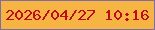 文字の大きさ：1、枠の色：826aa4、背景の色：f6b542、文字の色：c00c18 無料ブログパーツのブログ時計