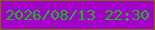 文字の大きさ：3、枠の色：826b06、背景の色：a303c8、文字の色：17bb16 無料ブログパーツのブログ時計