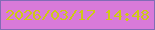 文字の大きさ：5、枠の色：826bb6、背景の色：d97ad9、文字の色：cec915 無料ブログパーツのブログ時計