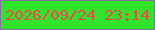 文字の大きさ：5、枠の色：8270a1、背景の色：32e32b、文字の色：f7454b 無料ブログパーツのブログ時計