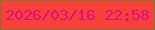 文字の大きさ：5、枠の色：827333、背景の色：f74139、文字の色：dc0e82 無料ブログパーツのブログ時計